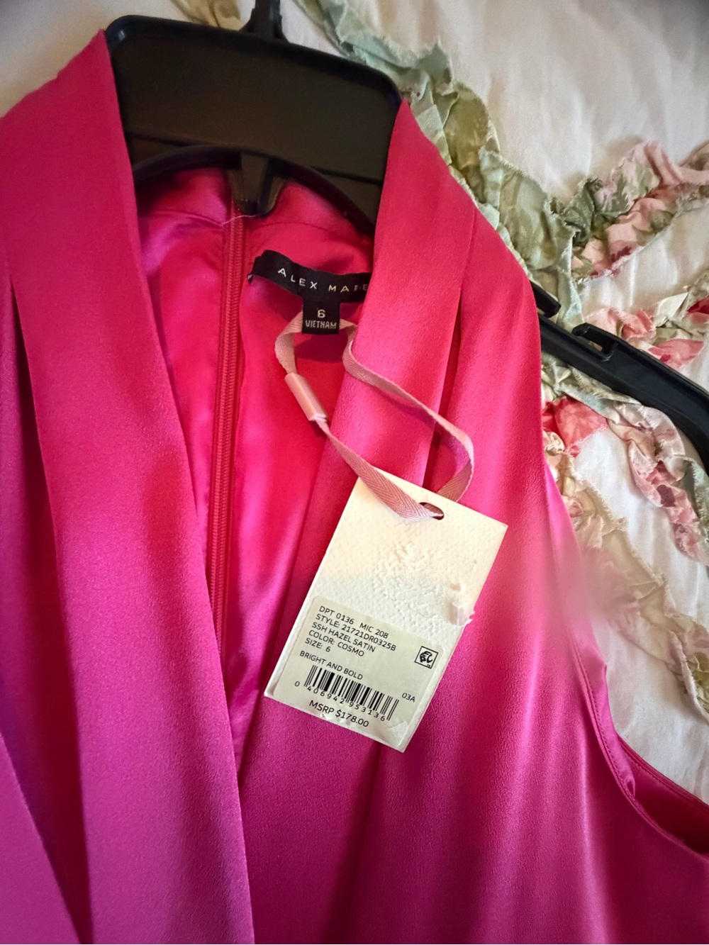 Alex Marie Draped Maxi Dress in Hot Pink - Picture 6 of 11